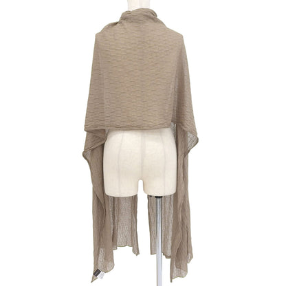 Hermes Cotton 100% All Pattern Knitted Scarf Shawl Brown — view 4