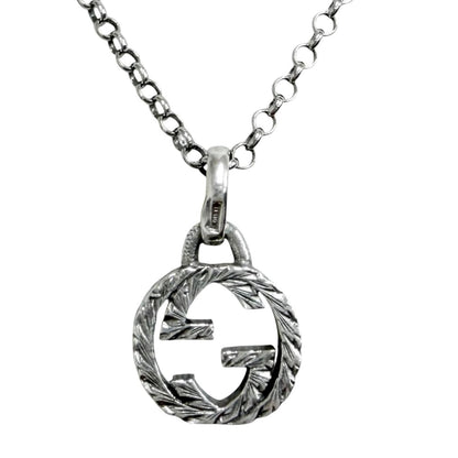 Gucci Interlocking G Arabesque Chain Necklace Silver