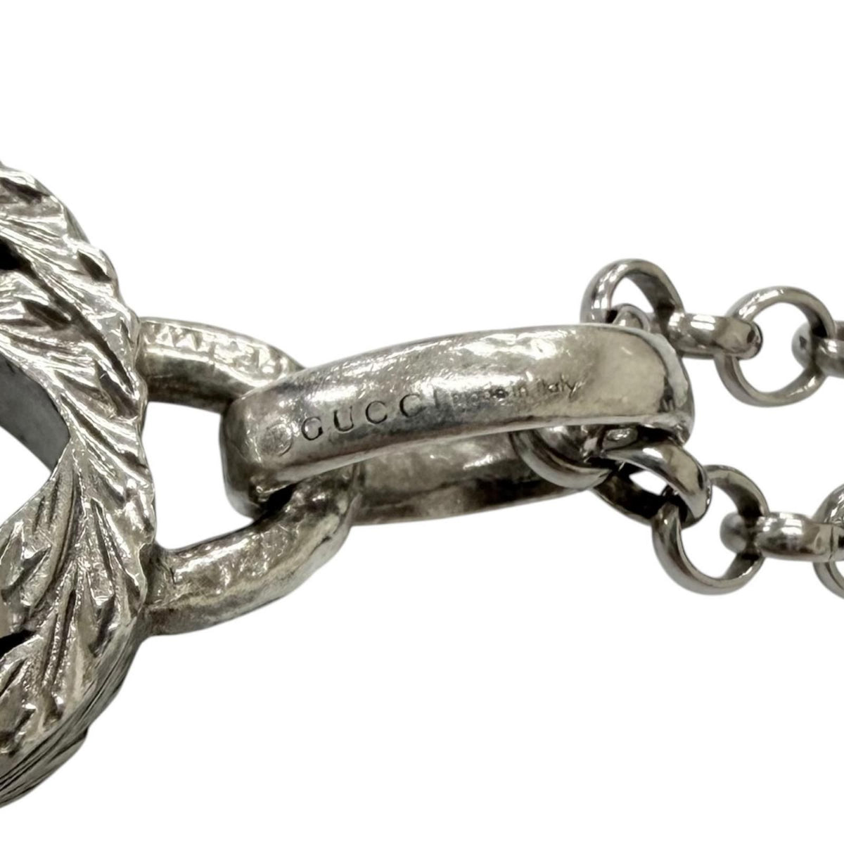 Gucci Interlocking G Arabesque Chain Necklace Silver — view 5