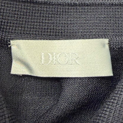Dior Homme Wool Bee Embroidery Long Sleeve Knit Polo Shirt Dark Navy XS — view 7