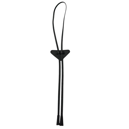 Prada Saffiano Leather Triangle Logo Plate Bolo Tie Loop Tie Black — view 3
