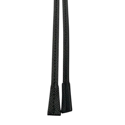 Prada Saffiano Leather Triangle Logo Plate Bolo Tie Loop Tie Black — view 5