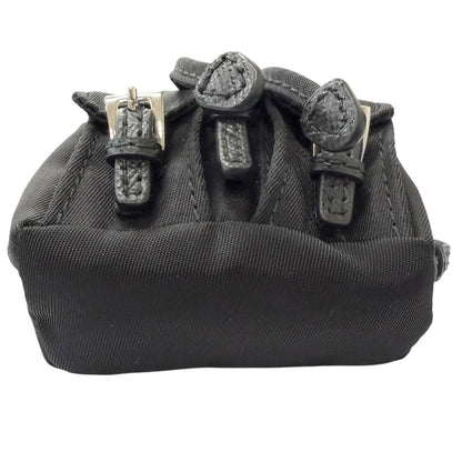 Prada Triangle Logo Backpack Motif Charm Strap Black Box Included — view 5