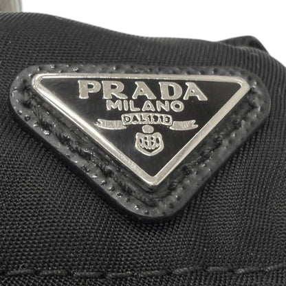 Prada Triangle Logo Backpack Motif Charm Strap Black Box Included — view 8