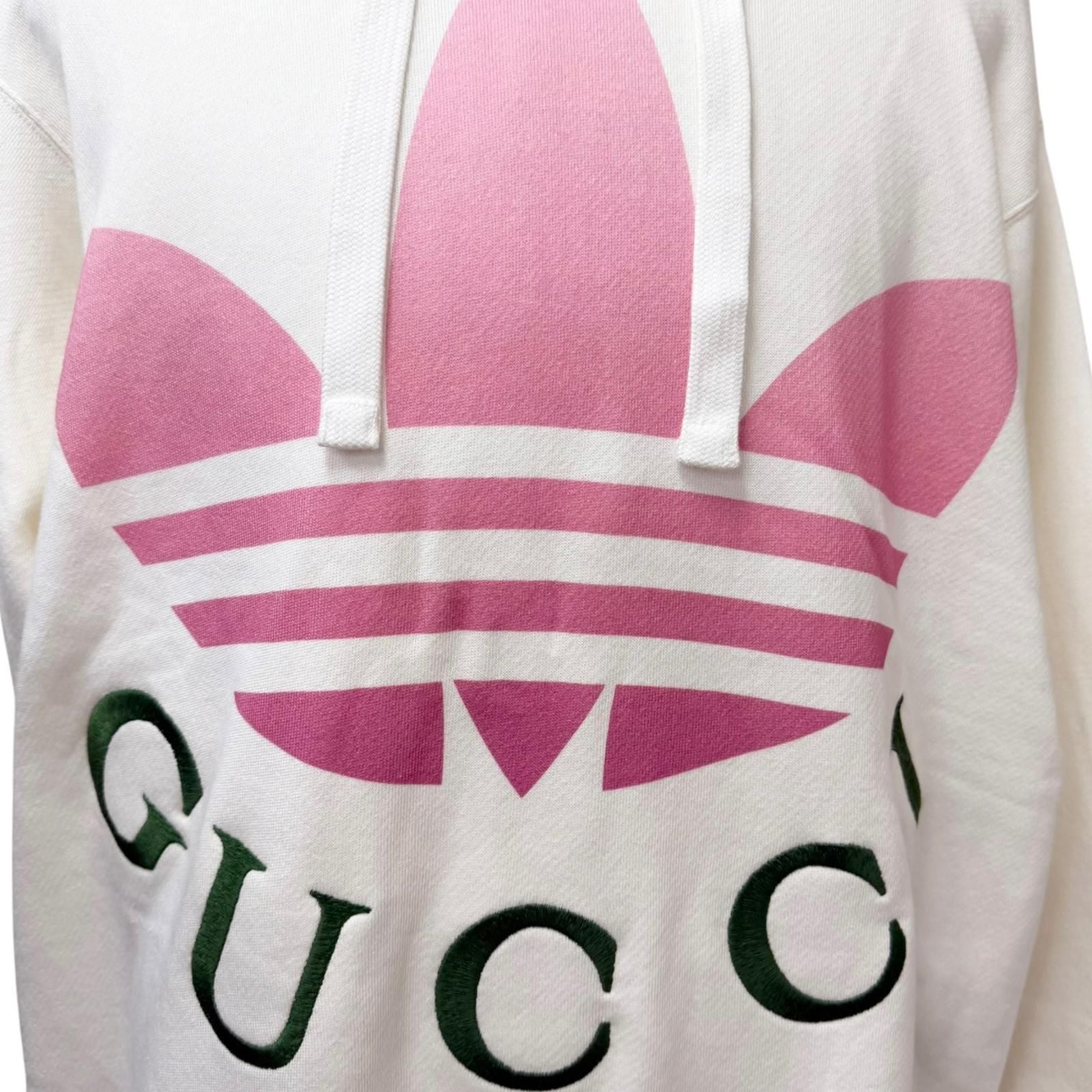 Gucci Adidas Trefoil Arch Logo Pullover Hoodie Ivory — view 5