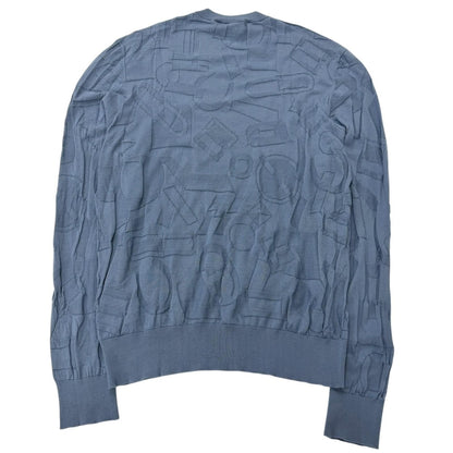 Hermes Fragmon Equestre Integral Wool Sweater Light Blue — view 3