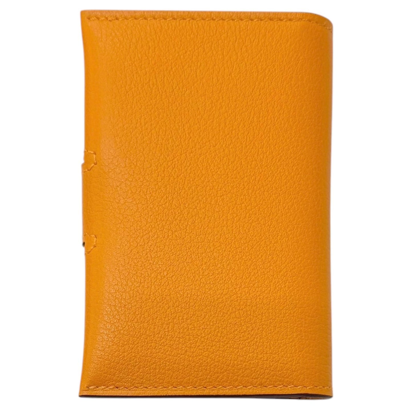 Hermes Ever Color Clou de Selle Leather Card Case Apricot Gold — view 3