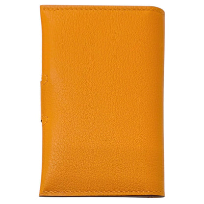 Hermes Ever Color Clou de Selle Leather Card Case Apricot Gold — view 3