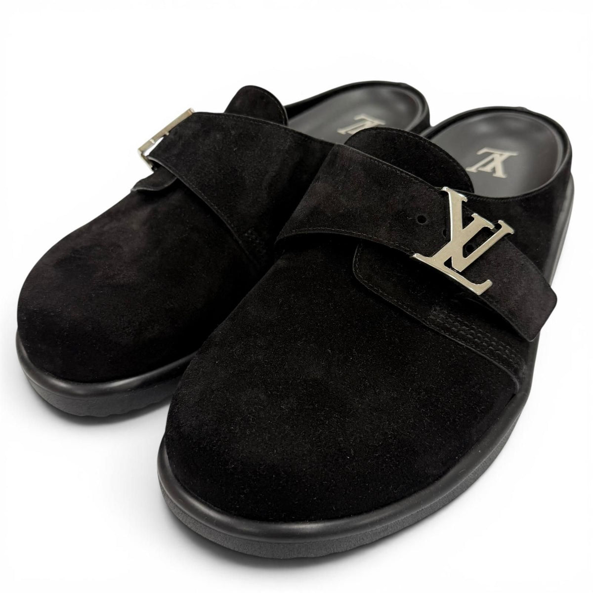 Louis Vuitton Suede Leather Noir LV Easy Sandals 7
