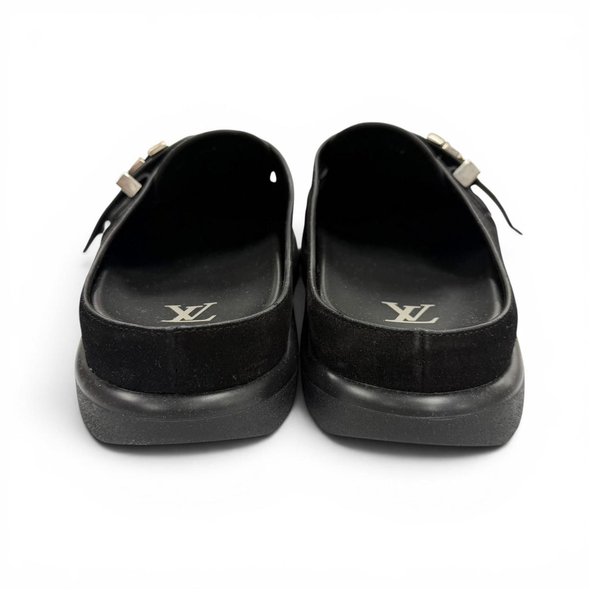 Louis Vuitton Suede Leather Noir LV Easy Sandals 7 — view 4