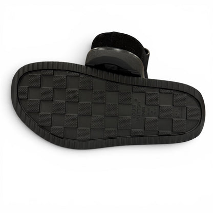 Louis Vuitton Suede Leather Noir LV Easy Sandals 7 — view 5