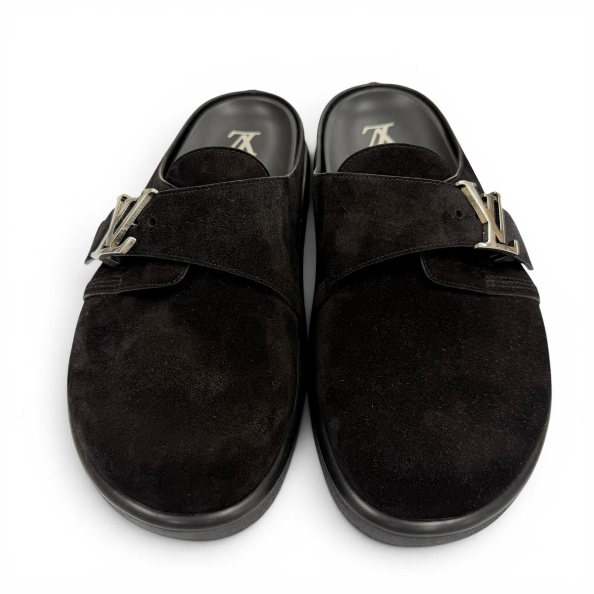 Louis Vuitton Suede Leather Noir LV Easy Sandals 7 — view 3