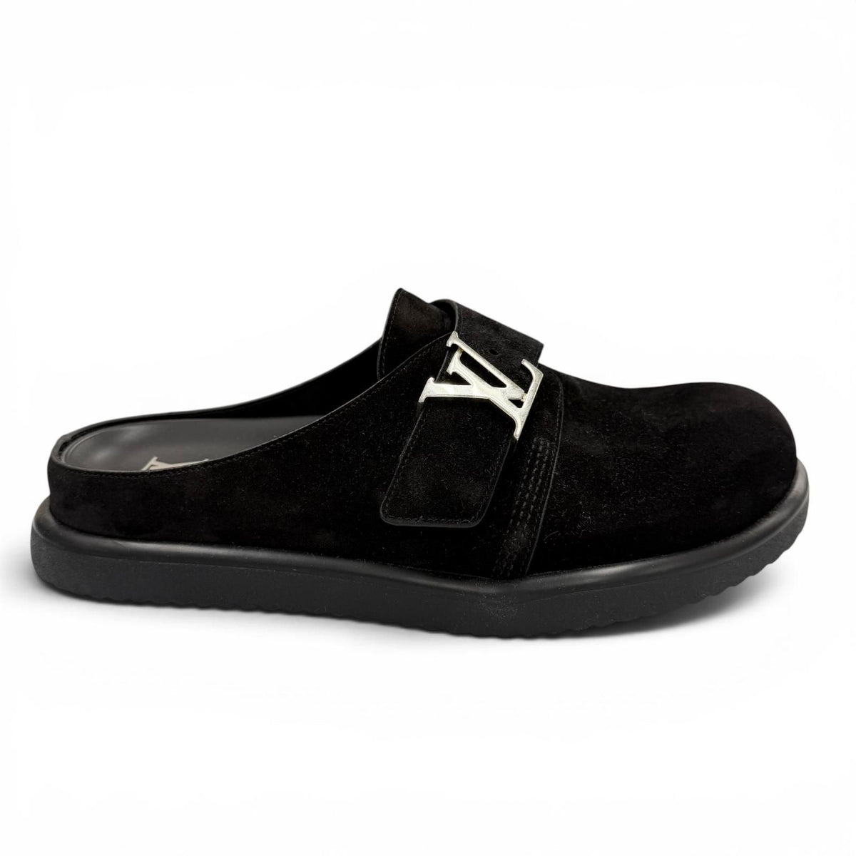 Louis Vuitton Suede Leather Noir LV Easy Sandals 7 — view 7
