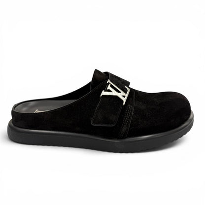 Louis Vuitton Suede Leather Noir LV Easy Sandals 7 — view 7