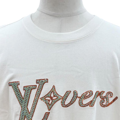 Louis Vuitton Cotton 100% LV Lovers Beads Sequin Short Sleeve T-Shirt White XXL — view 2