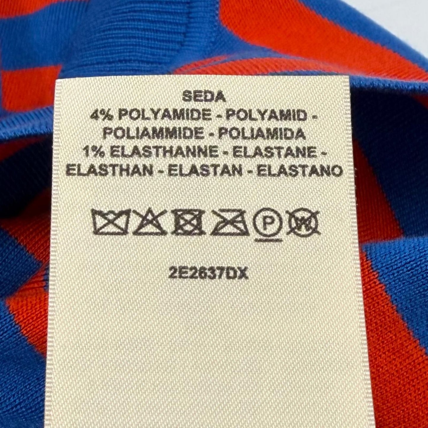 Hermes Silk Blend Border Sleeveless Mock Neck Knit Blue Orange 38 — view 7