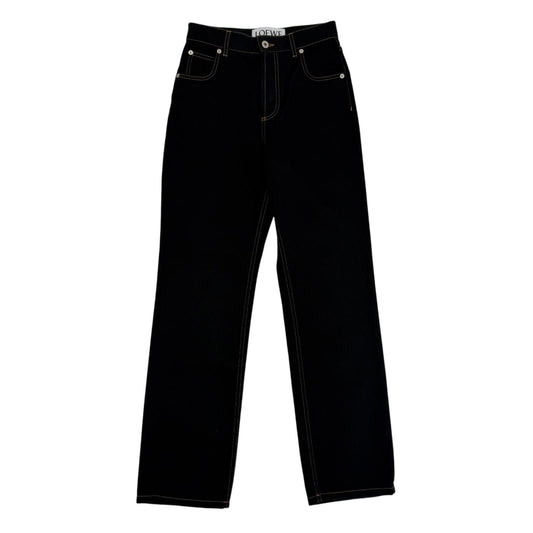 Loewe Cotton Anag Lambskin Button Fly Pants Indigo 34