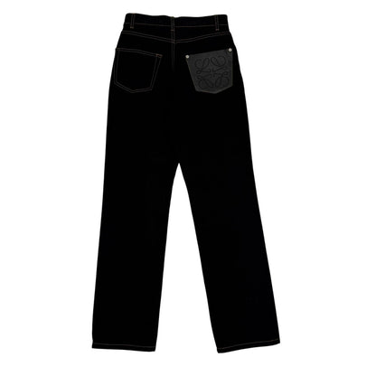 Loewe Cotton Anag Lambskin Button Fly Pants Indigo 34 — view 2