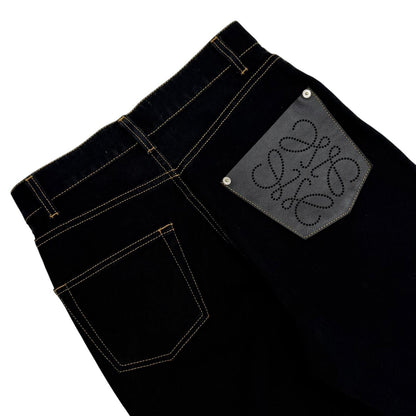 Loewe Cotton Anag Lambskin Button Fly Pants Indigo 34 — view 5