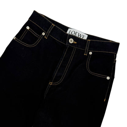 Loewe Cotton Anag Lambskin Button Fly Pants Indigo 34 — view 3