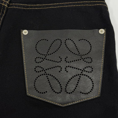 Loewe Cotton Anag Lambskin Button Fly Pants Indigo 34 — view 7