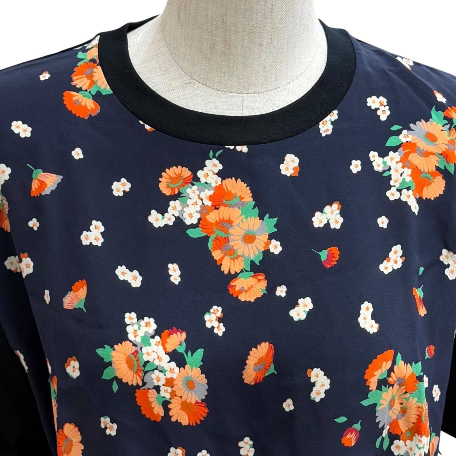 Louis Vuitton Cotton Silk Monogram Floral Pattern Contrast Dress — view 2