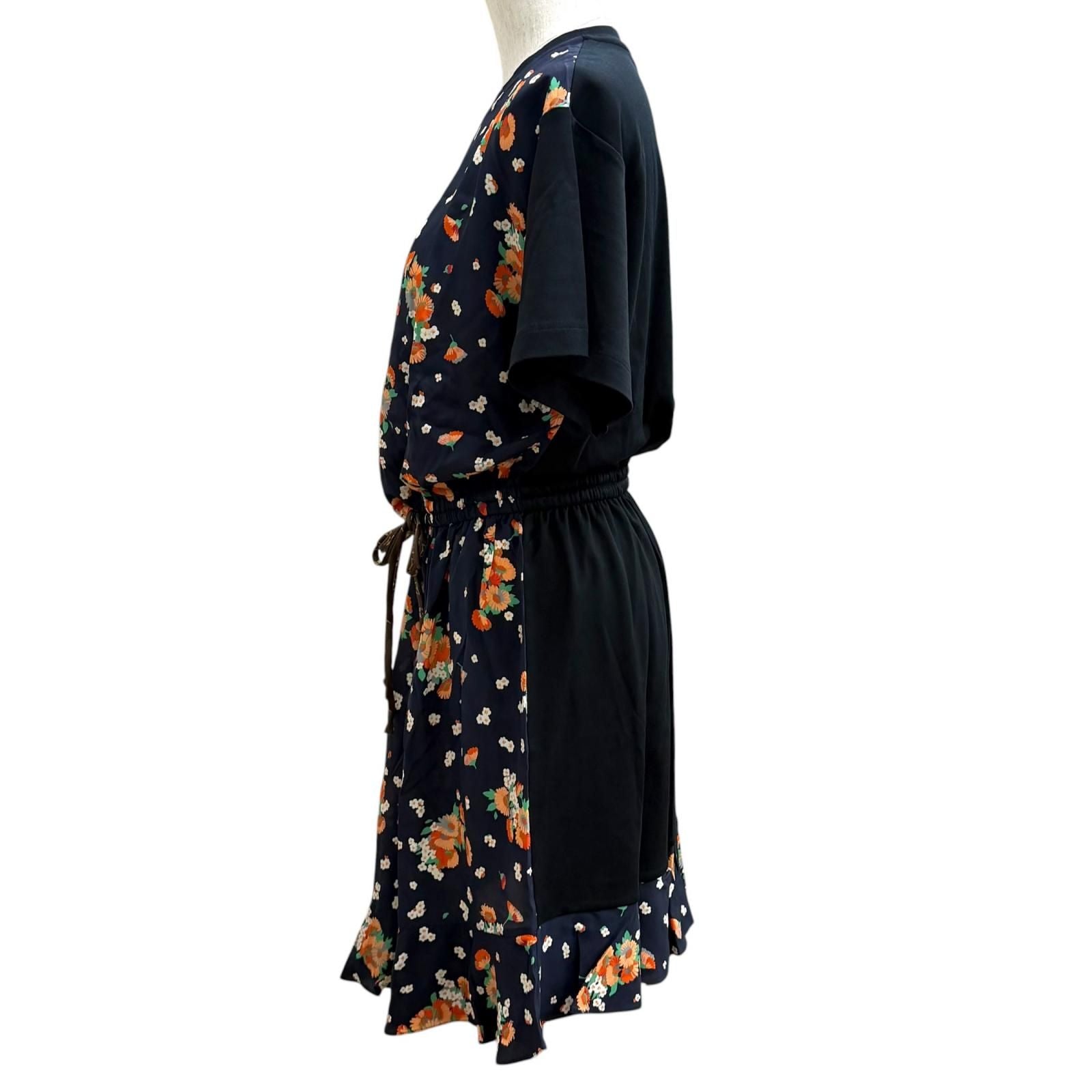 Louis Vuitton Cotton Silk Monogram Floral Pattern Contrast Dress — view 3