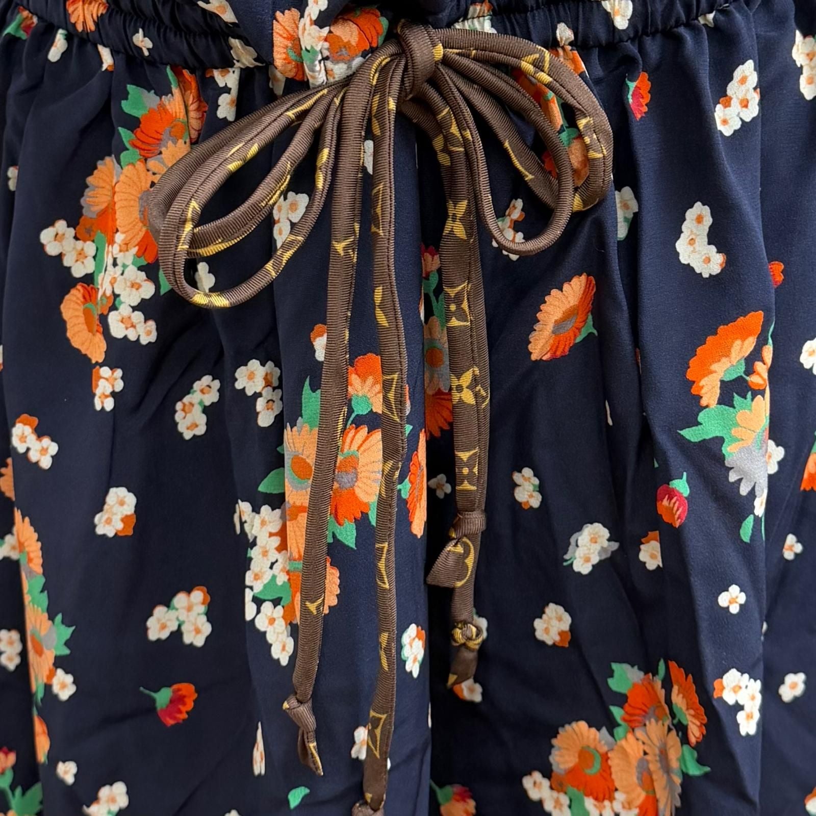 Louis Vuitton Cotton Silk Monogram Floral Pattern Contrast Dress — view 5