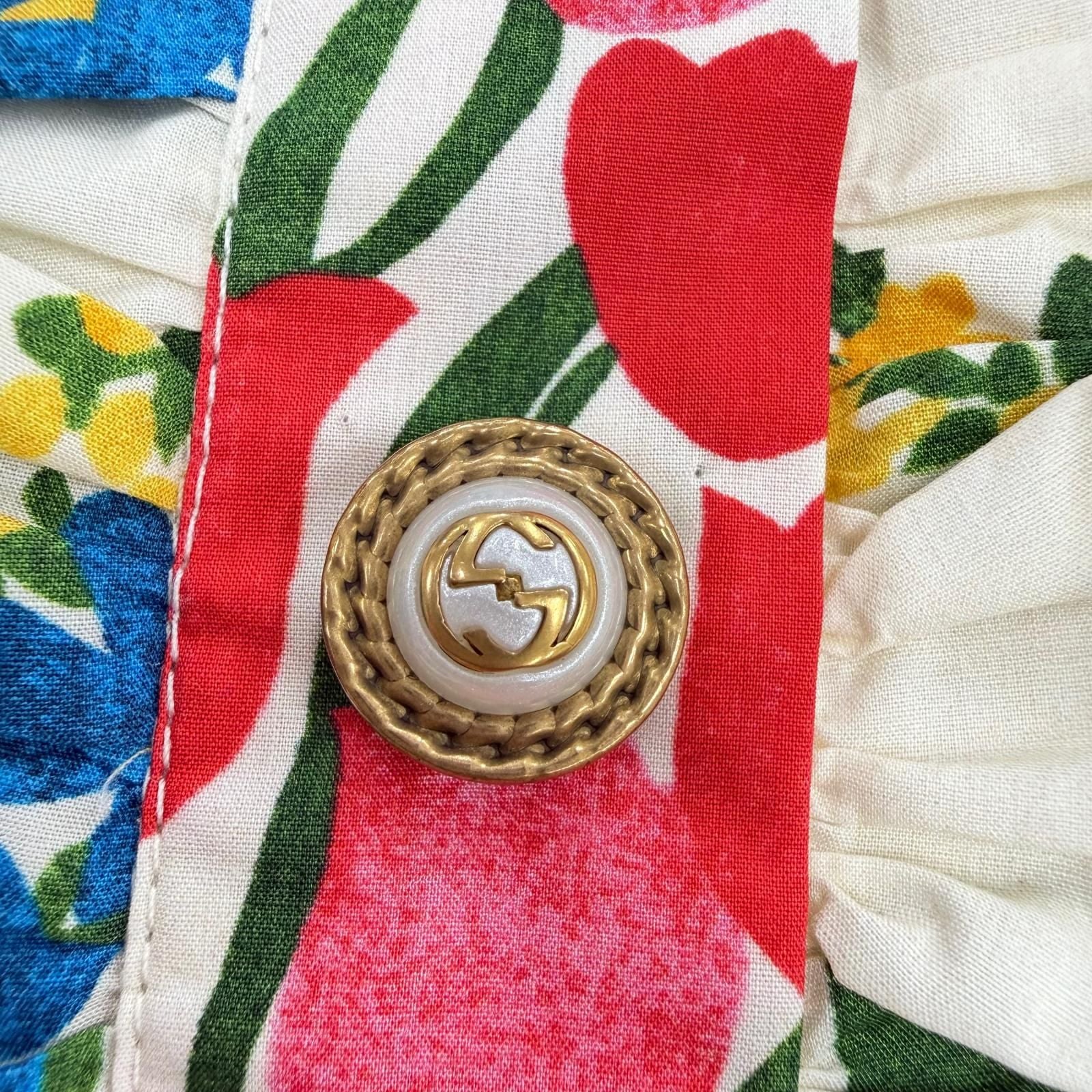 Gucci Cotton Interlocking Floral Dress — view 6