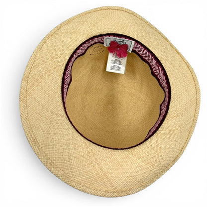 Hermes Greta Series Silk Ribbon Tape Straw Hat Natural Pink 57 Bag Included — view 5