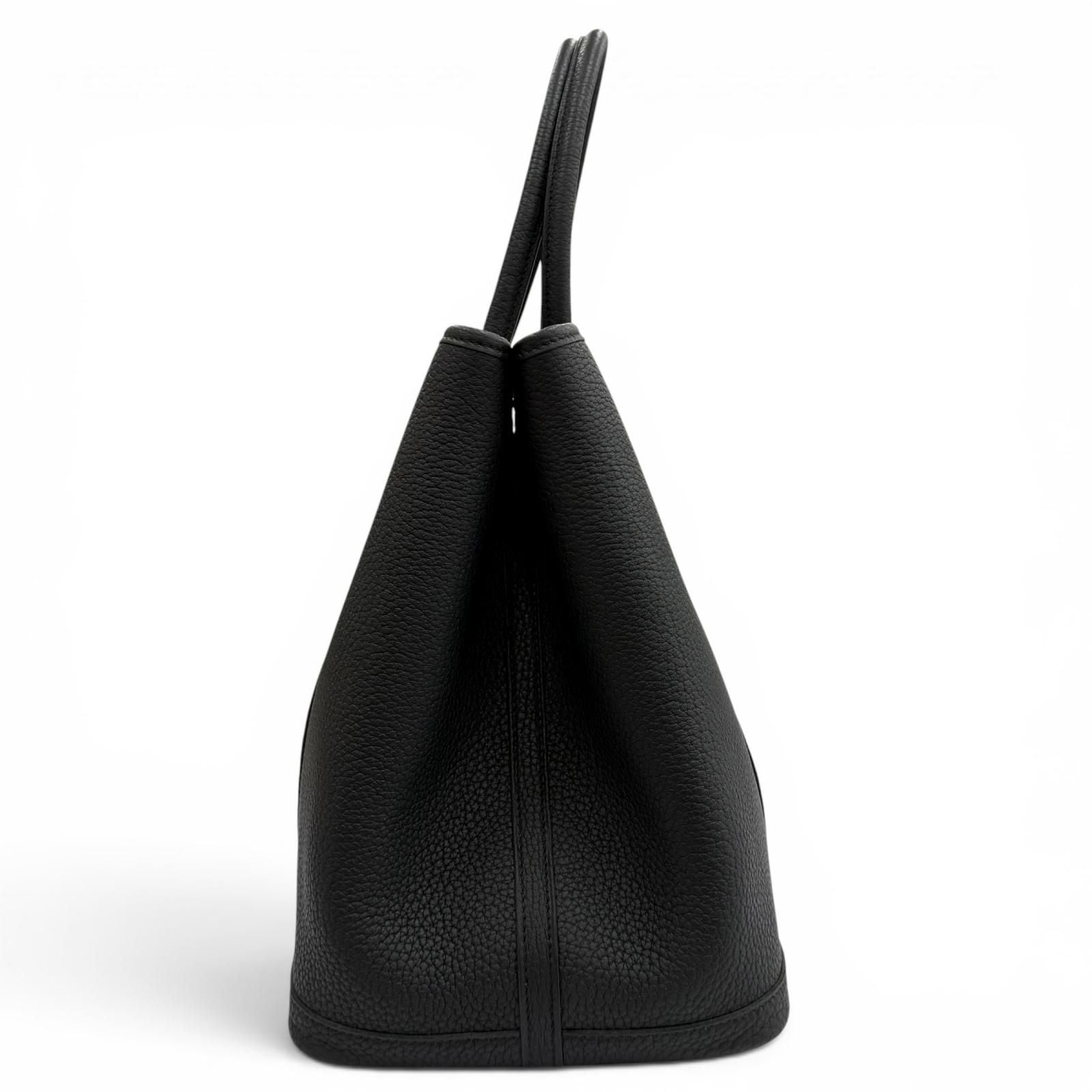 Hermes Garden Party PM 36 Negonda Black Silver Series Button Tote — view 4