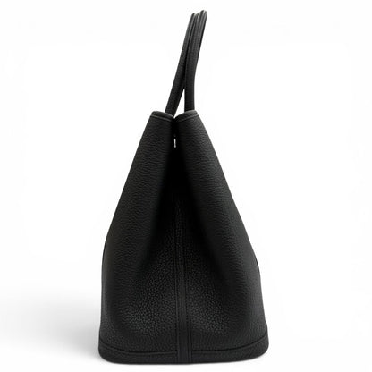Hermes Garden Party PM 36 Negonda Black Silver Series Button Tote — view 4