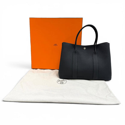 Hermes Garden Party PM 36 Negonda Black Silver Series Button Tote — view 2