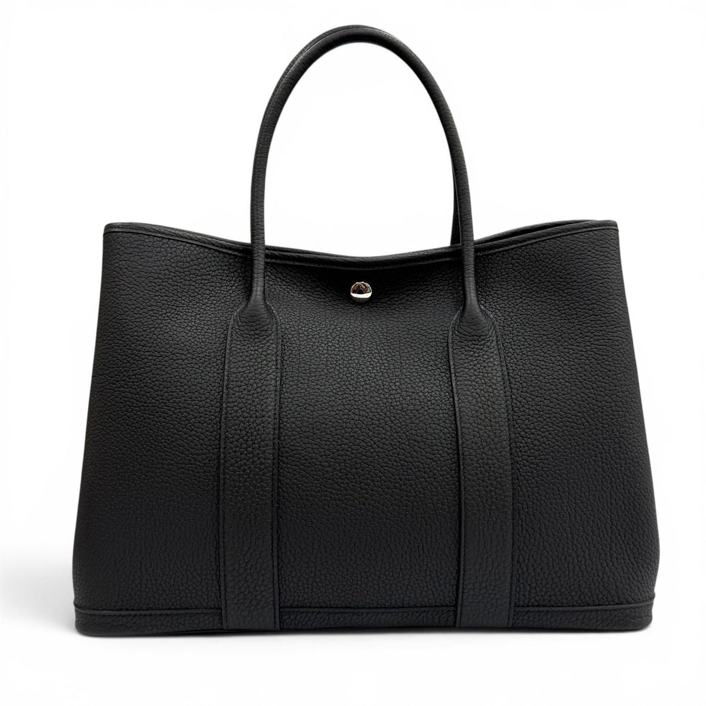Hermes Garden Party PM 36 Negonda Black Silver Series Button Tote