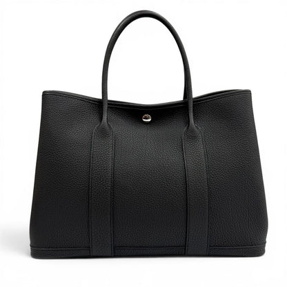 Hermes Garden Party PM 36 Negonda Black Silver Series Button Tote