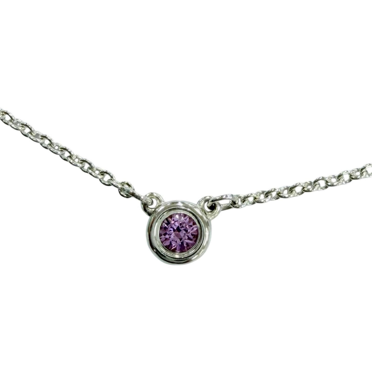 Tiffany & Co Elsa Peretti Color by the Yard Pink Sapphire Necklace Silver