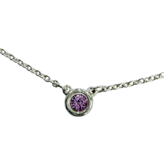 Tiffany & Co Elsa Peretti Color by the Yard Pink Sapphire Necklace Silver