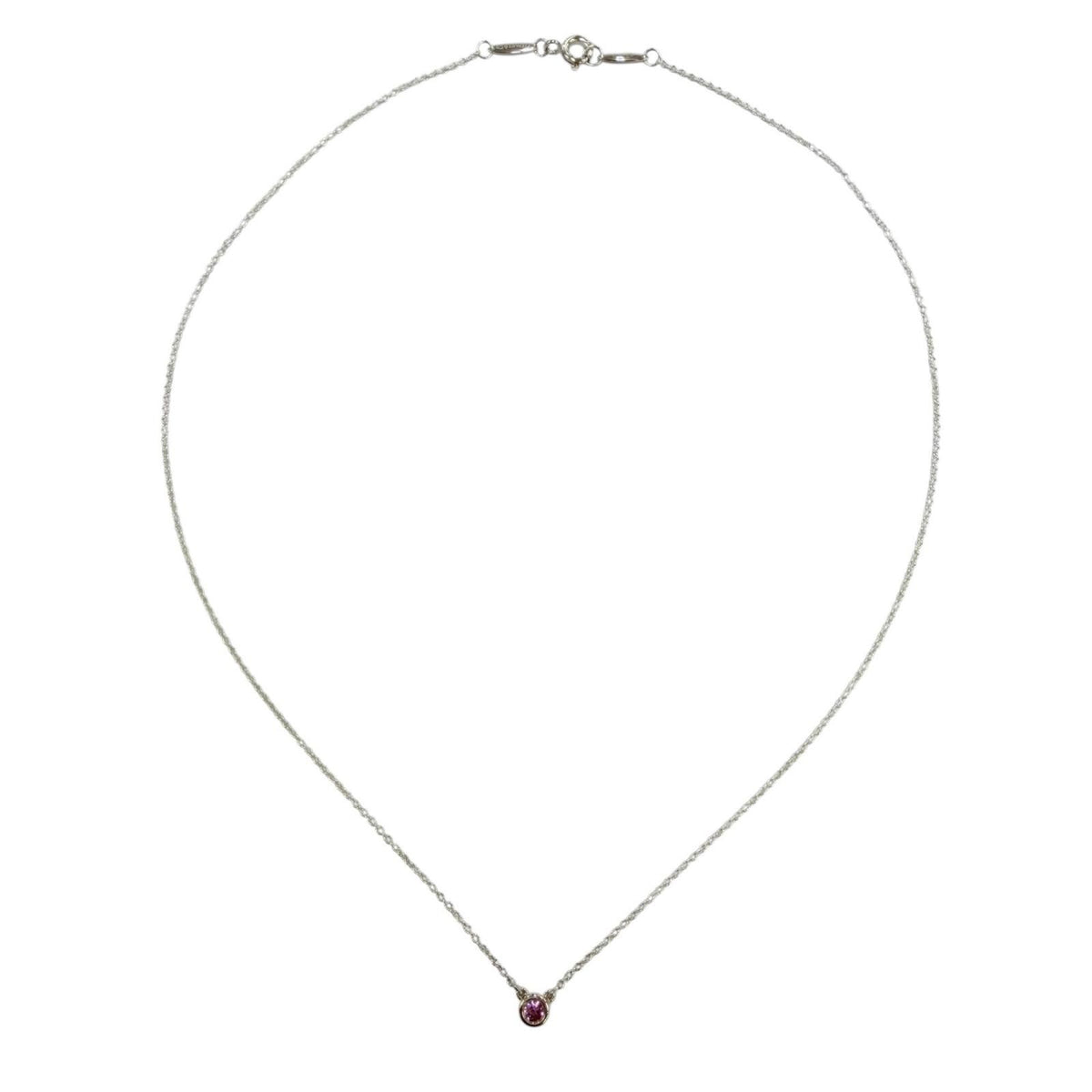 Tiffany & Co Elsa Peretti Color by the Yard Pink Sapphire Necklace Silver — view 4