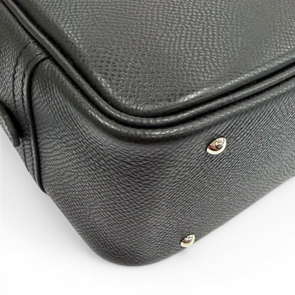 Hermes Plume Mini 20 Black Veau Epsom Silver Logo Zip Handbag — view 6