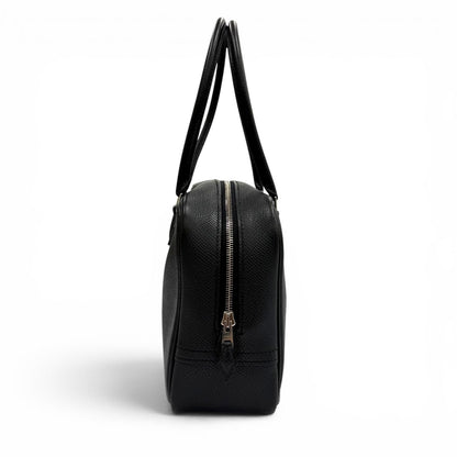 Hermes Plume Mini 20 Black Veau Epsom Silver Logo Zip Handbag — view 3