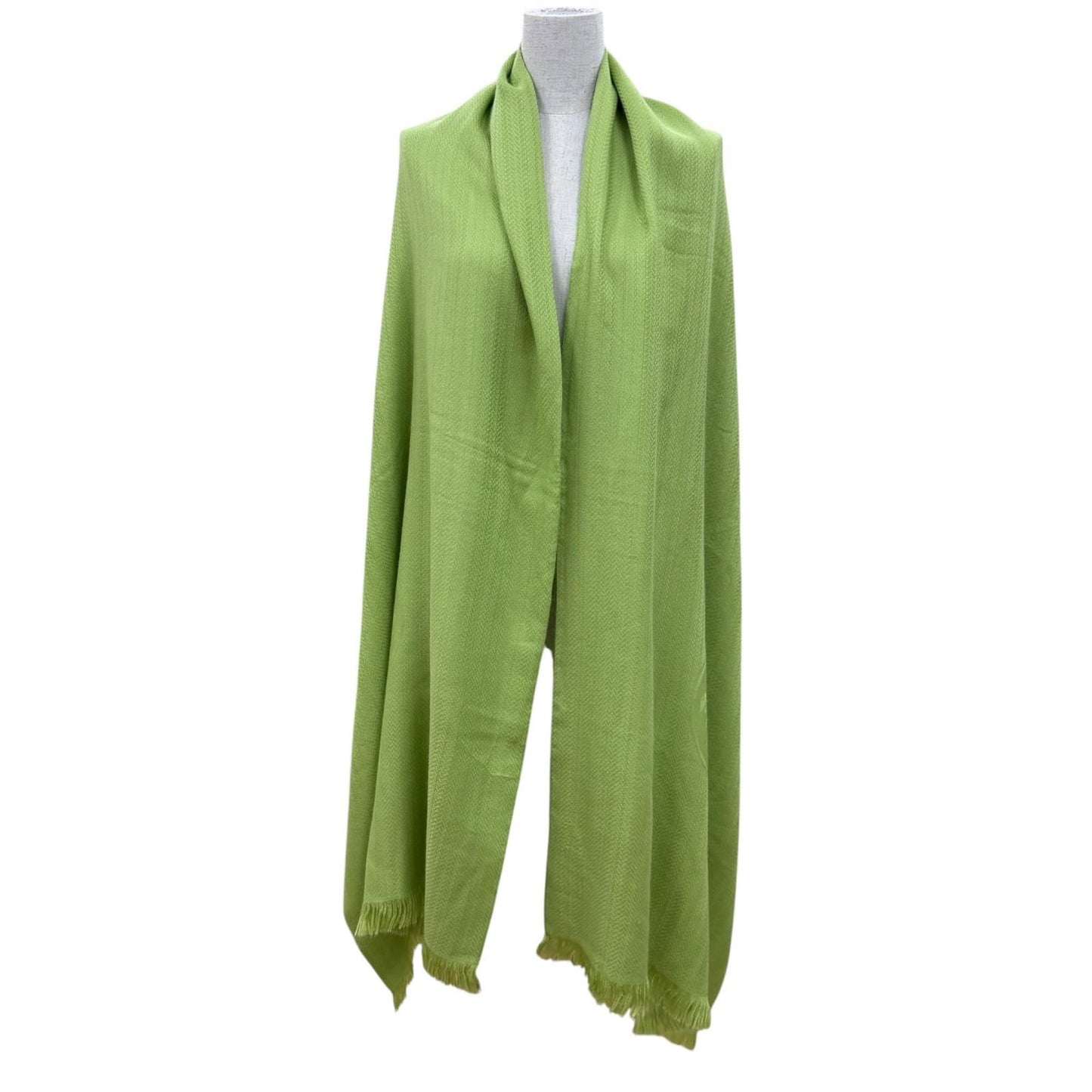 Hermes Exlibris Cashmere Silk Large Shawl Light Green Scarf — view 2