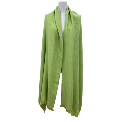 Hermes Exlibris Cashmere Silk Large Shawl Light Green Scarf — view 2