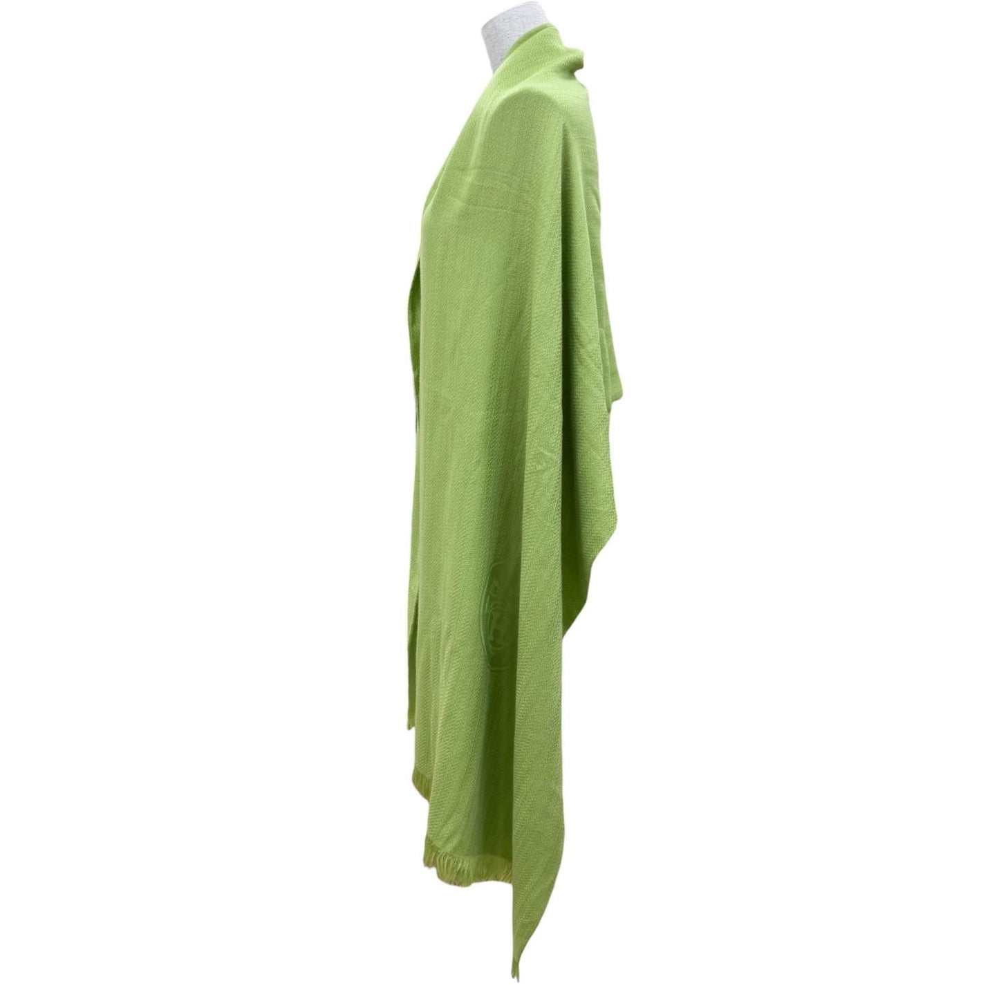 Hermes Exlibris Cashmere Silk Large Shawl Light Green Scarf — view 3