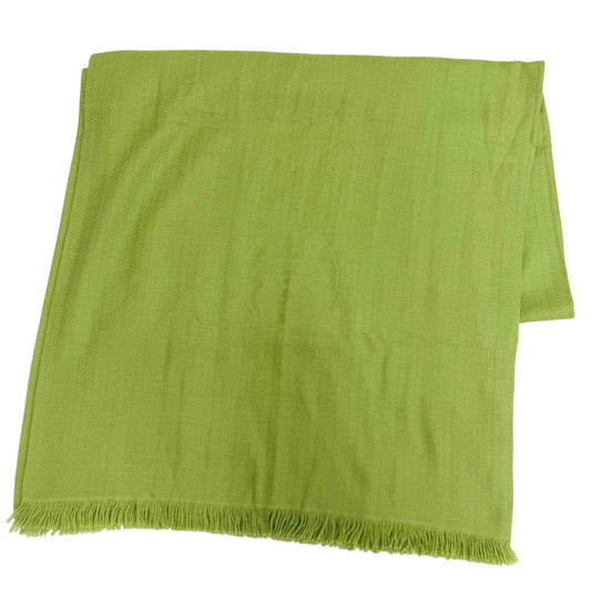 Hermes Exlibris Cashmere Silk Large Shawl Light Green Scarf