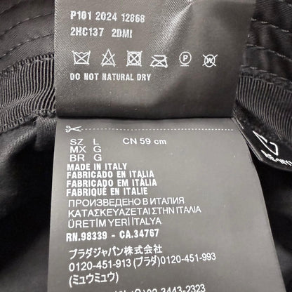 Prada Re-Nylon Triangle Logo Bucket Hat Black — view 9