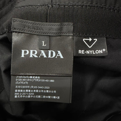 Prada Re-Nylon Triangle Logo Bucket Hat Black — view 7