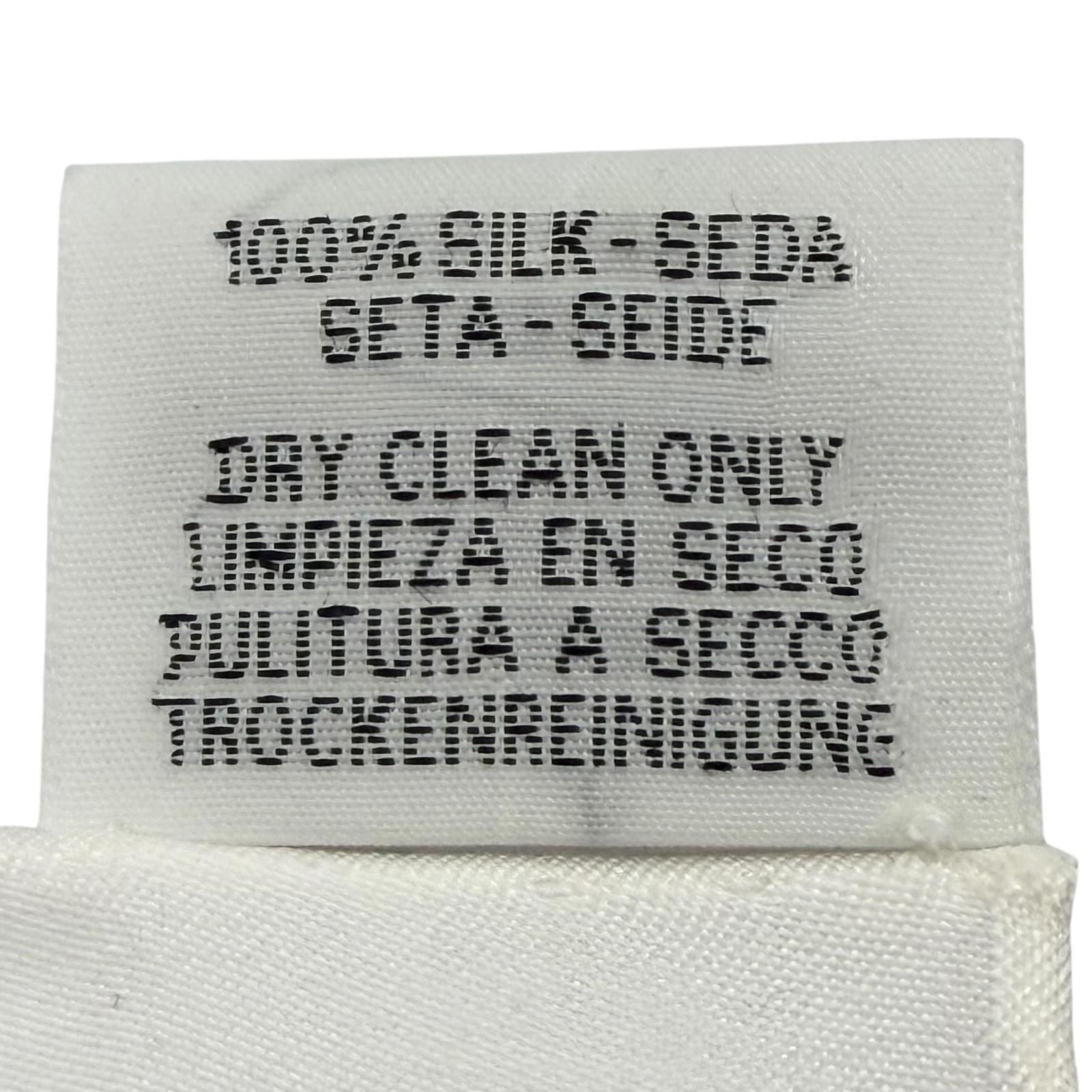 Hermes Upside Down Silk 100% All Over Pattern Pocket Square Handkerchief White — view 6