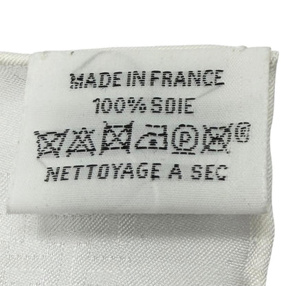 Hermes Upside Down Silk 100% All Over Pattern Pocket Square Handkerchief White — view 5