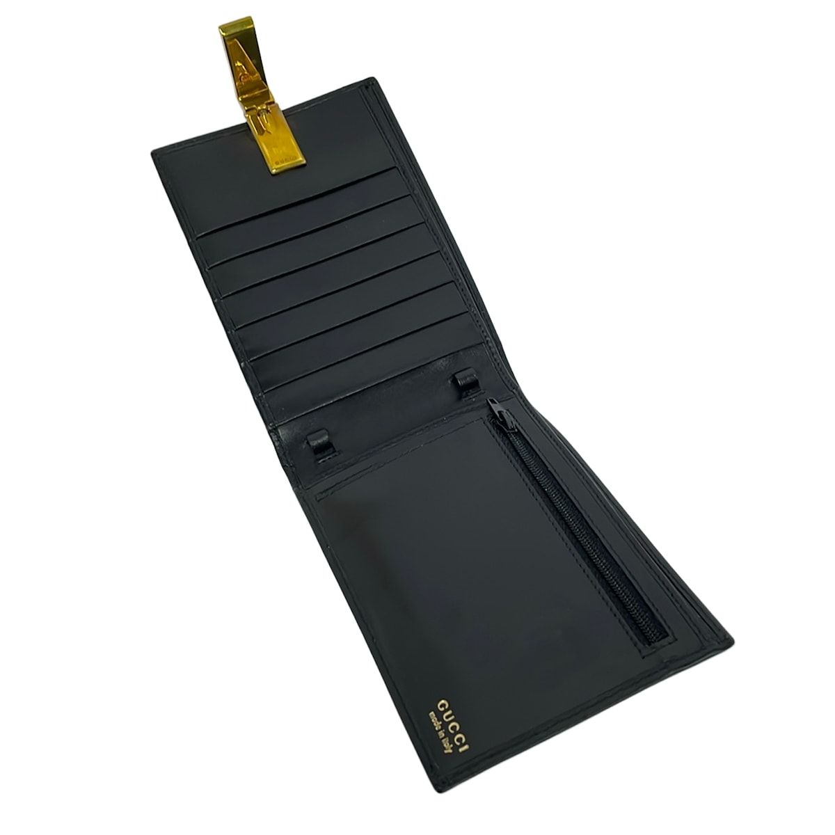 Gucci Wallet 030 Black Gold Leather — view 3