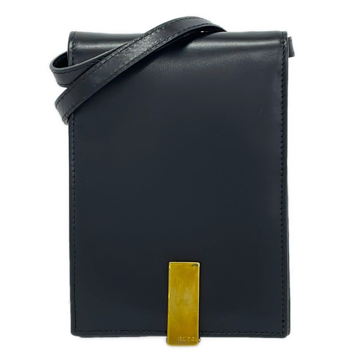 Gucci Wallet 030 Black Gold Leather